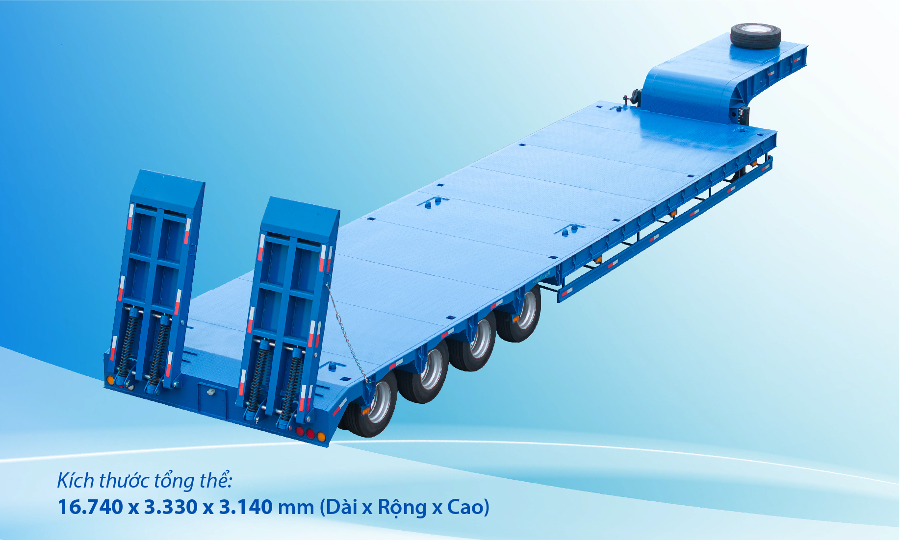 Moóc 4 trục với kích thước phù hợp, đáp ứng hiệu quả nhu cầu vận tải Moóc 4 trục với kích thước phù hợp, đáp ứng hiệu quả nhu cầu vận tải