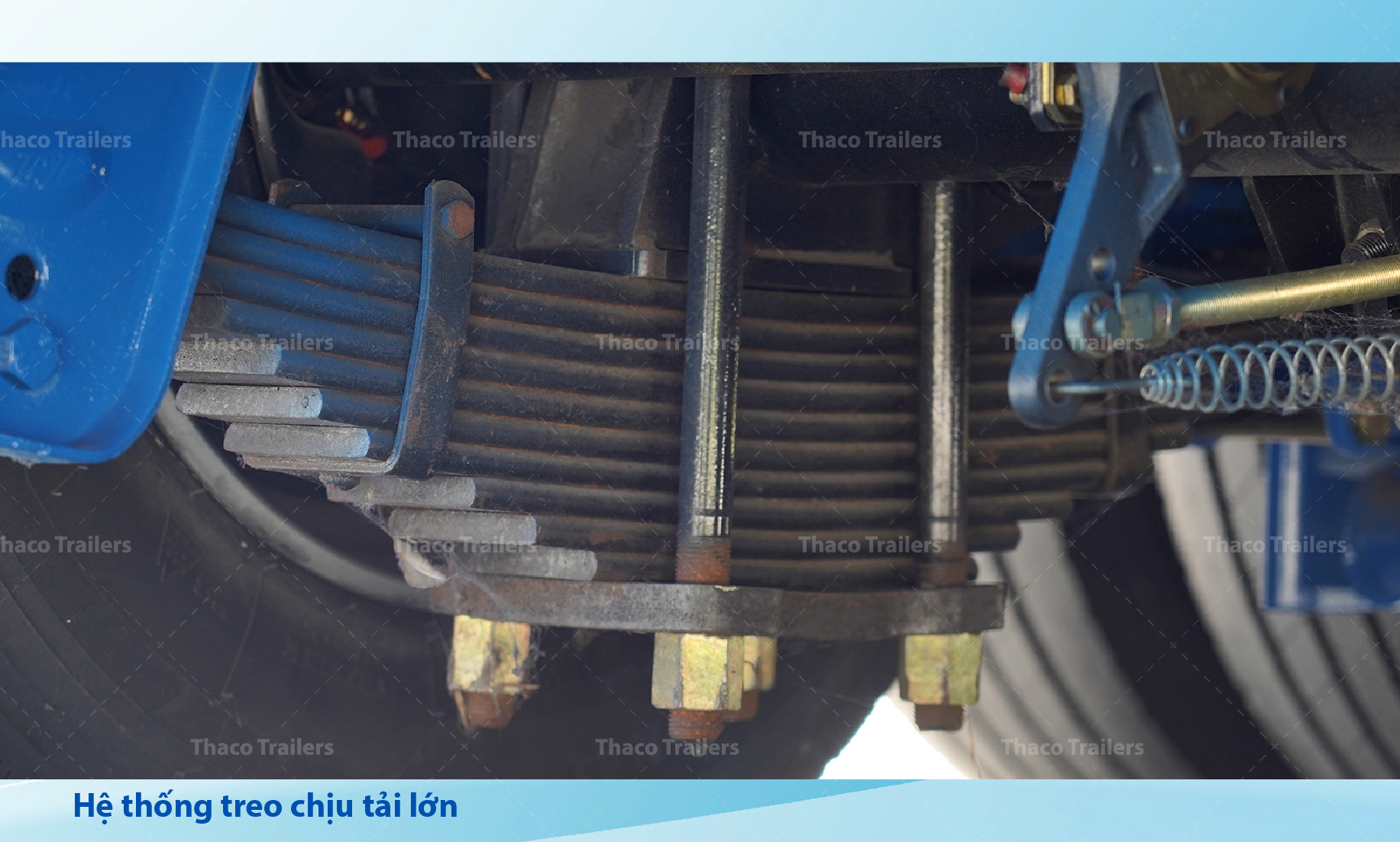 Hệ thống treo gối thẳng Fuwa kết hợp nhíp nhiều lá giúp giảm xóc hiệu quả Hệ thống treo gối thẳng Fuwa kết hợp nhíp nhiều lá giúp giảm xóc hiệu quả