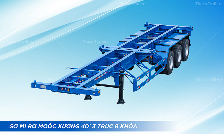 Sơ mi rơ moóc xương 40 feet 3 trục 8 khóa Thaco Trailers Sơ mi rơ moóc xương 40 feet 3 trục 8 khóa Thaco Trailers.