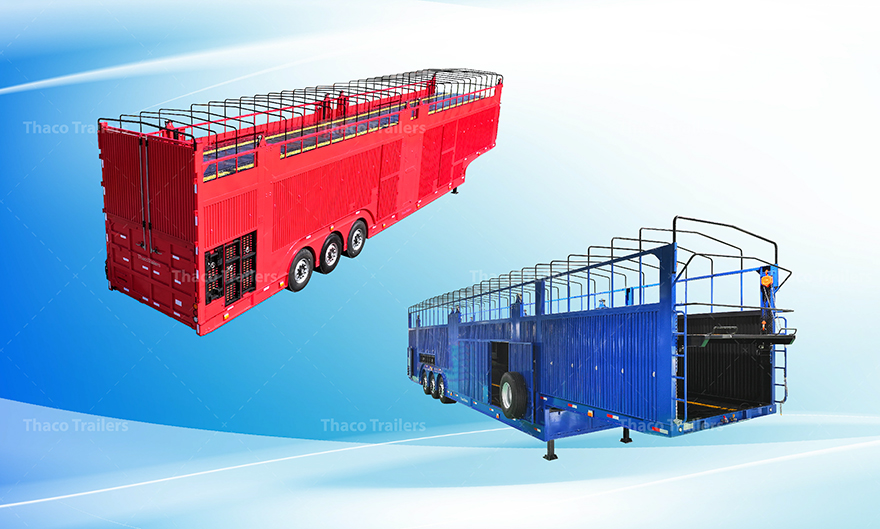 Cấu hình sơ mi rơ moóc 2 tầng chuyên dụng, tối ưu cho vận chuyển ô tô, xe bus và xe máy Cấu hình sơ mi rơ moóc 2 tầng chuyên dụng, tối ưu cho vận chuyển ô tô, xe bus và xe máy.