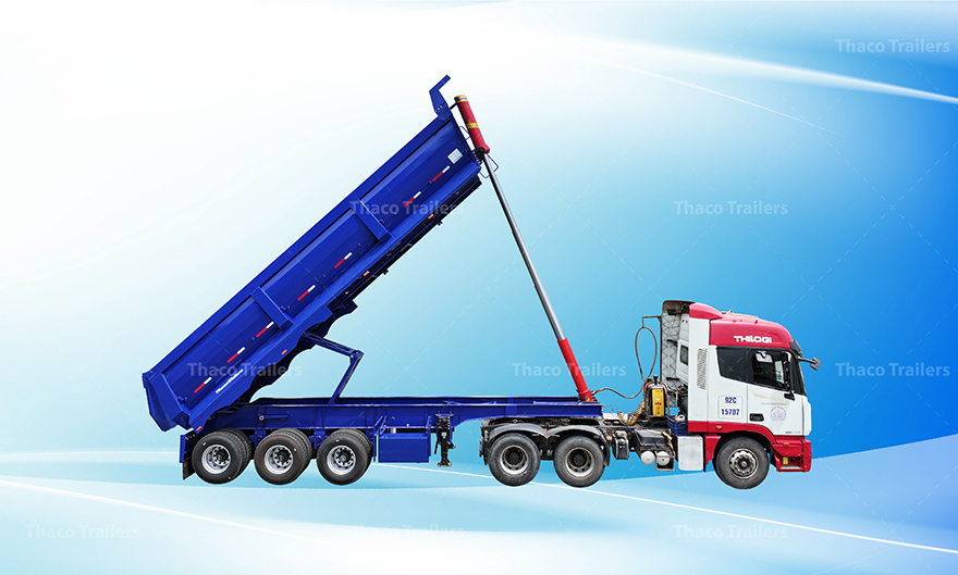 Sơ mi rơ moóc Ben UL - FWH nâng thùng bằng hệ thống thủy lực HYVA.