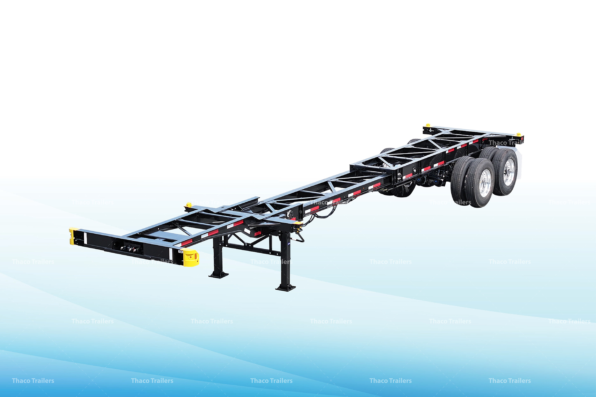 20'/40' City Combo Tandem at Thaco Trailers is capable of carrying a 20ft container with a payload capacity of up to 52,910 lbs