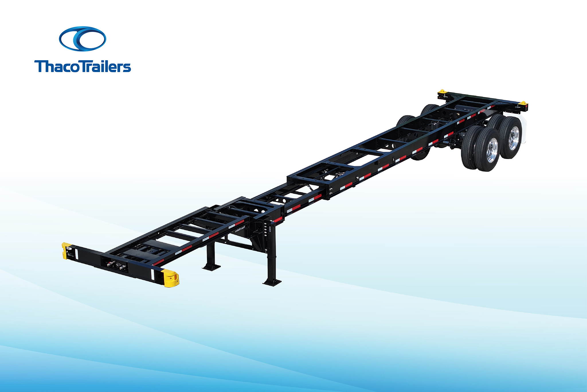 40’/45’ Extendable Tandem optimizes transportation capabilities with two twist locks, two locking pins from Buffer, and a flexible sliding frame