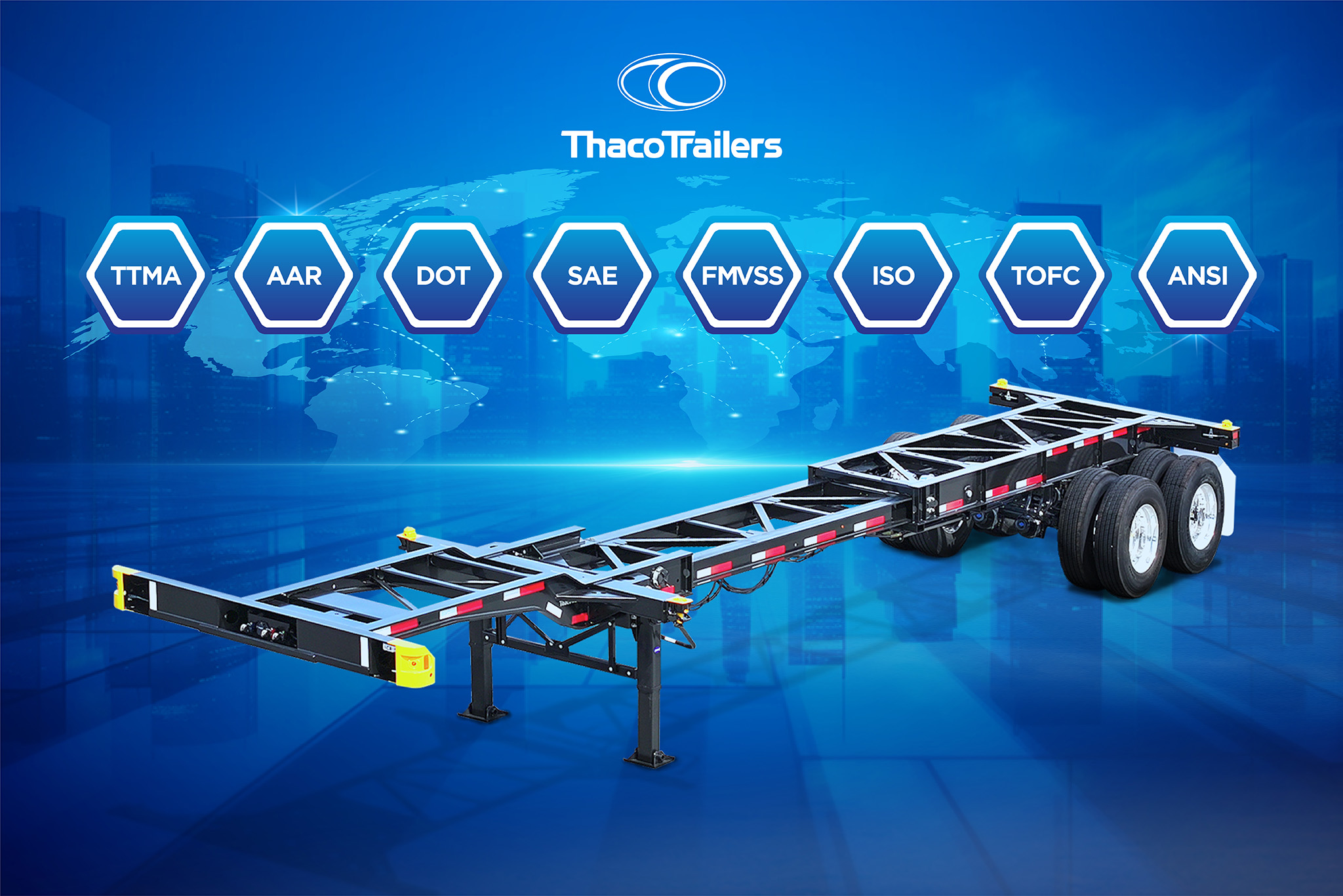 Thaco Trailers skeleton trailers for sale in North America