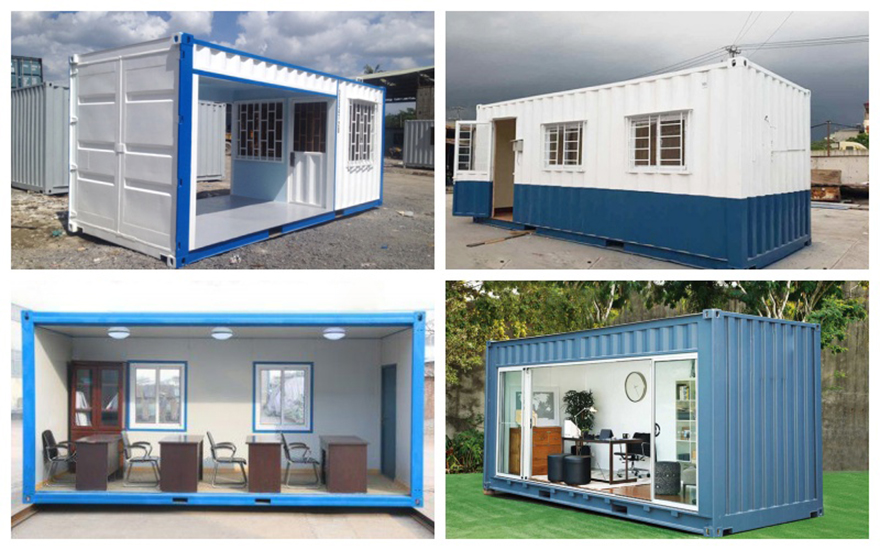 Các mẫu container văn phòng được thiết kế linh hoạt và tiện nghi. "Container văn phòng với thiết kế nội thất và không gian làm việc tiện nghi.