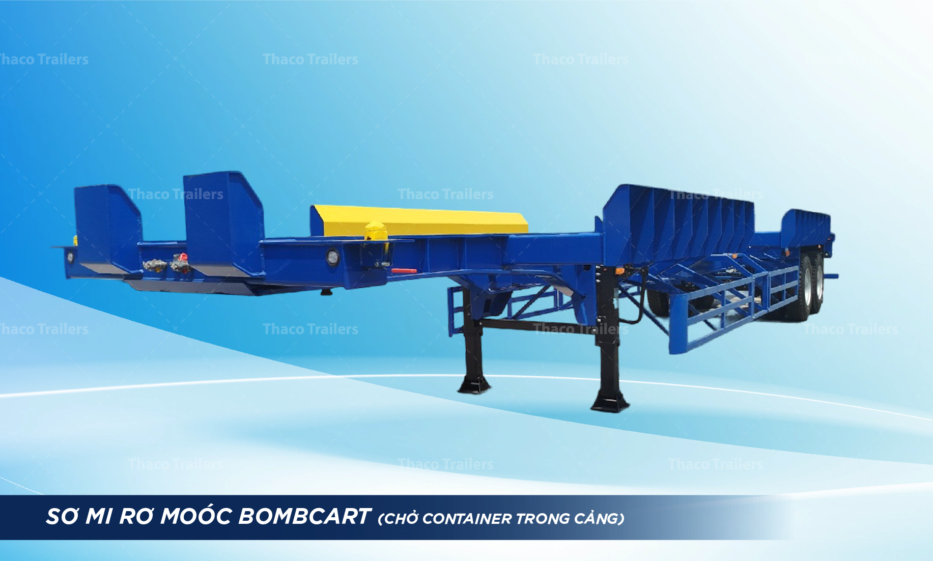 Sơ mi rơ moóc bombcart, chuyên dụng vận chuyển container trong cảng.