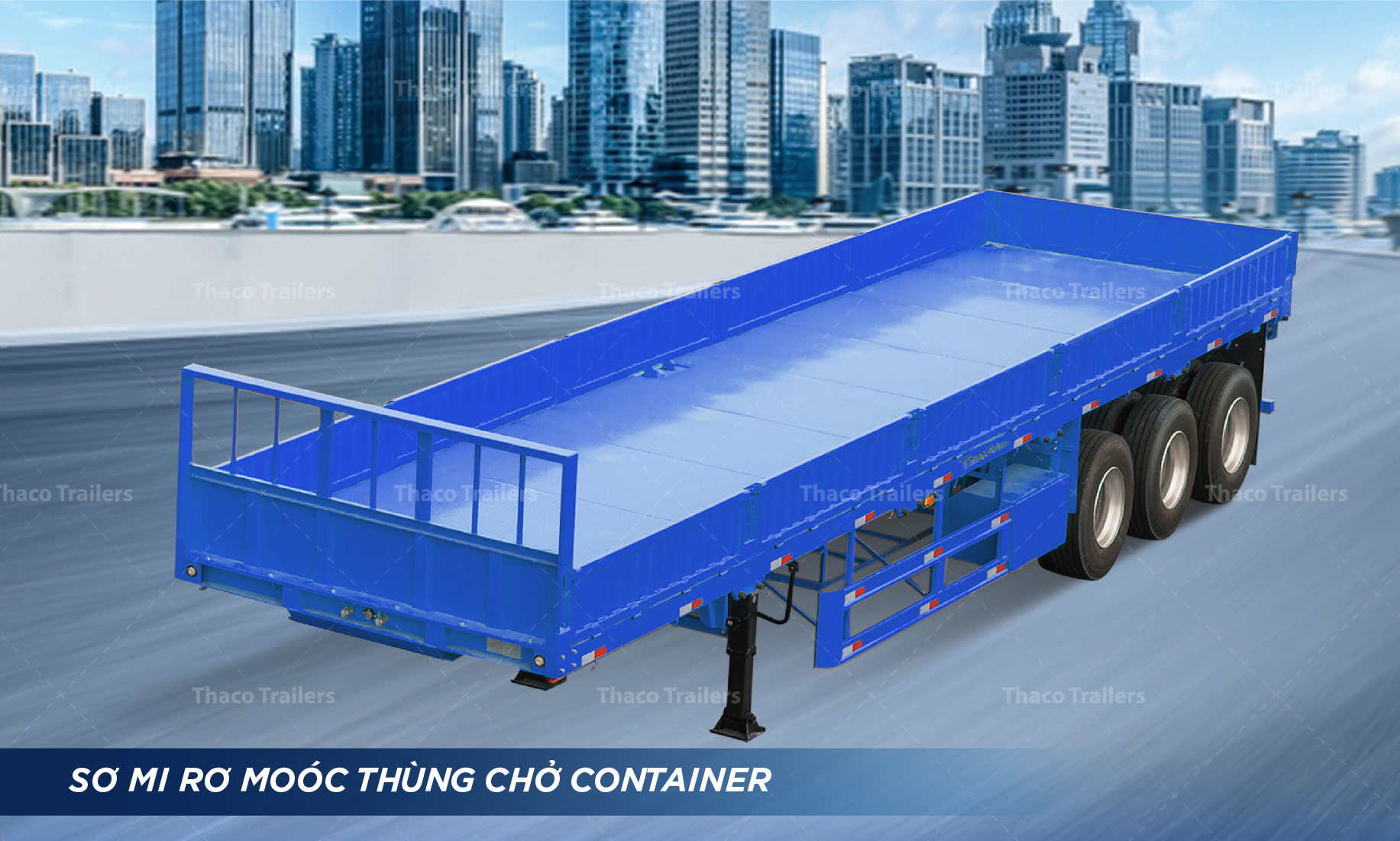 Moóc thùng linh hoạt vận chuyển hàng rời và container 20-40 feet.