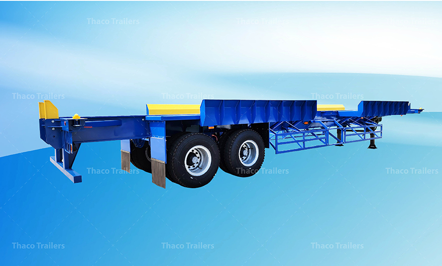 Sơ mi rơ moóc bombcart thiết kế tối ưu cho vận chuyển container nội bộ cảng Sơ mi rơ moóc bombcart thiết kế tối ưu cho vận chuyển container nội bộ cảng.