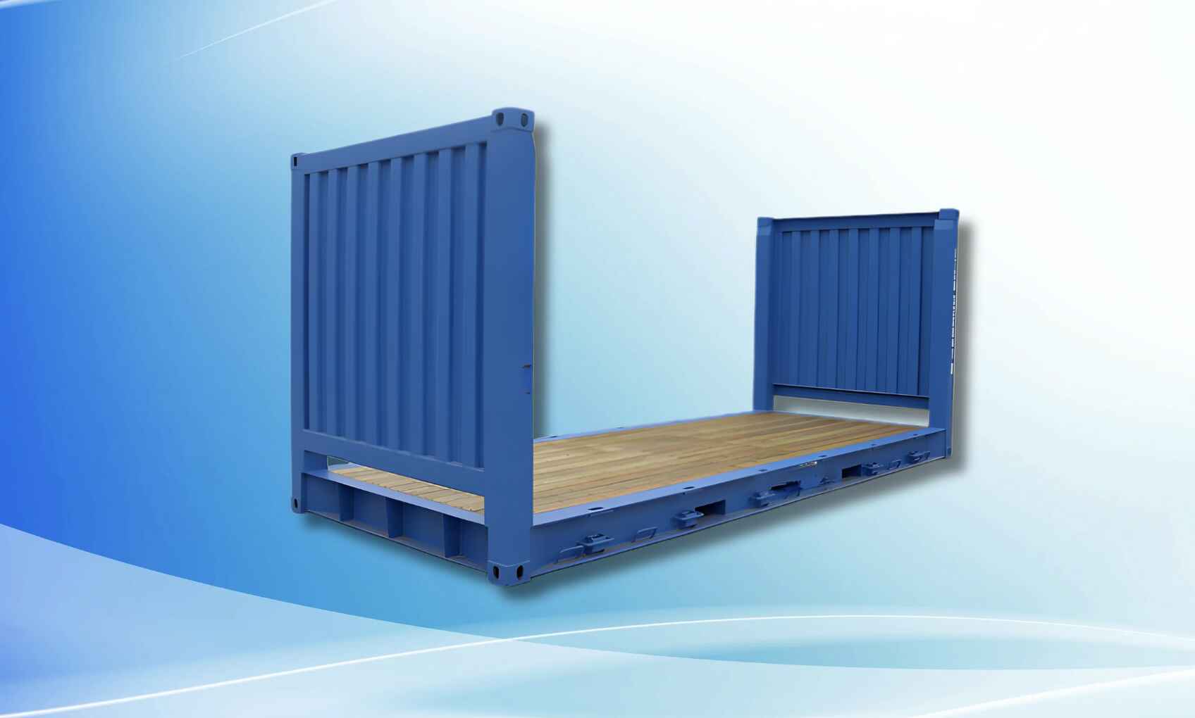 Container Flat Rack thiết kế sàn phẳng, không vách hông, chịu tải lớn Container Flat Rack thiết kế sàn phẳng, không vách hông, chịu tải lớn.