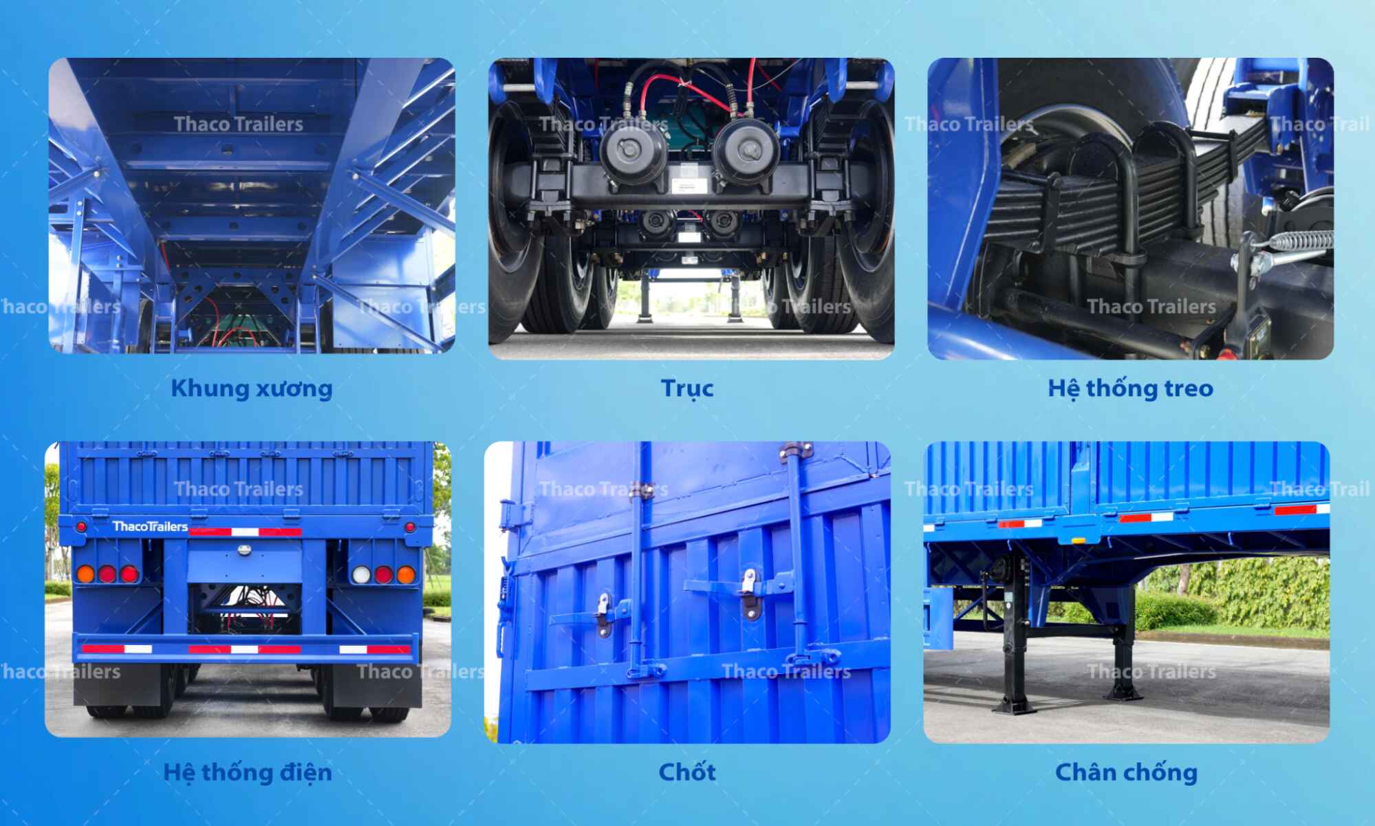 Cấu tạo của sơ mi rơ mooc tải có mui Thaco Trailers Cấu tạo của sơ mi rơ mooc tải có mui Thaco Trailers