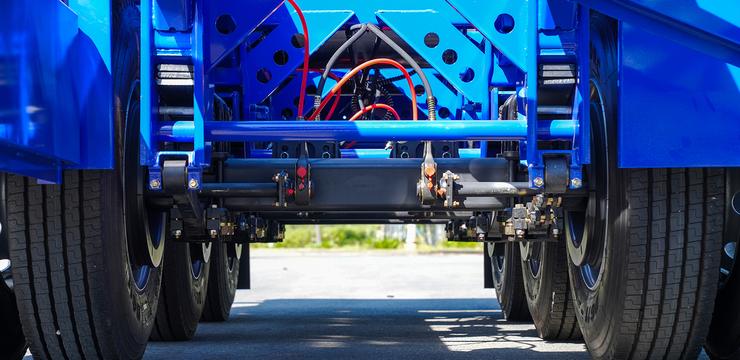 trục Sơ mi rơ moóc Xương cổ cò Thaco Trailers 45' 3 trục 6 khóa (14,3m)